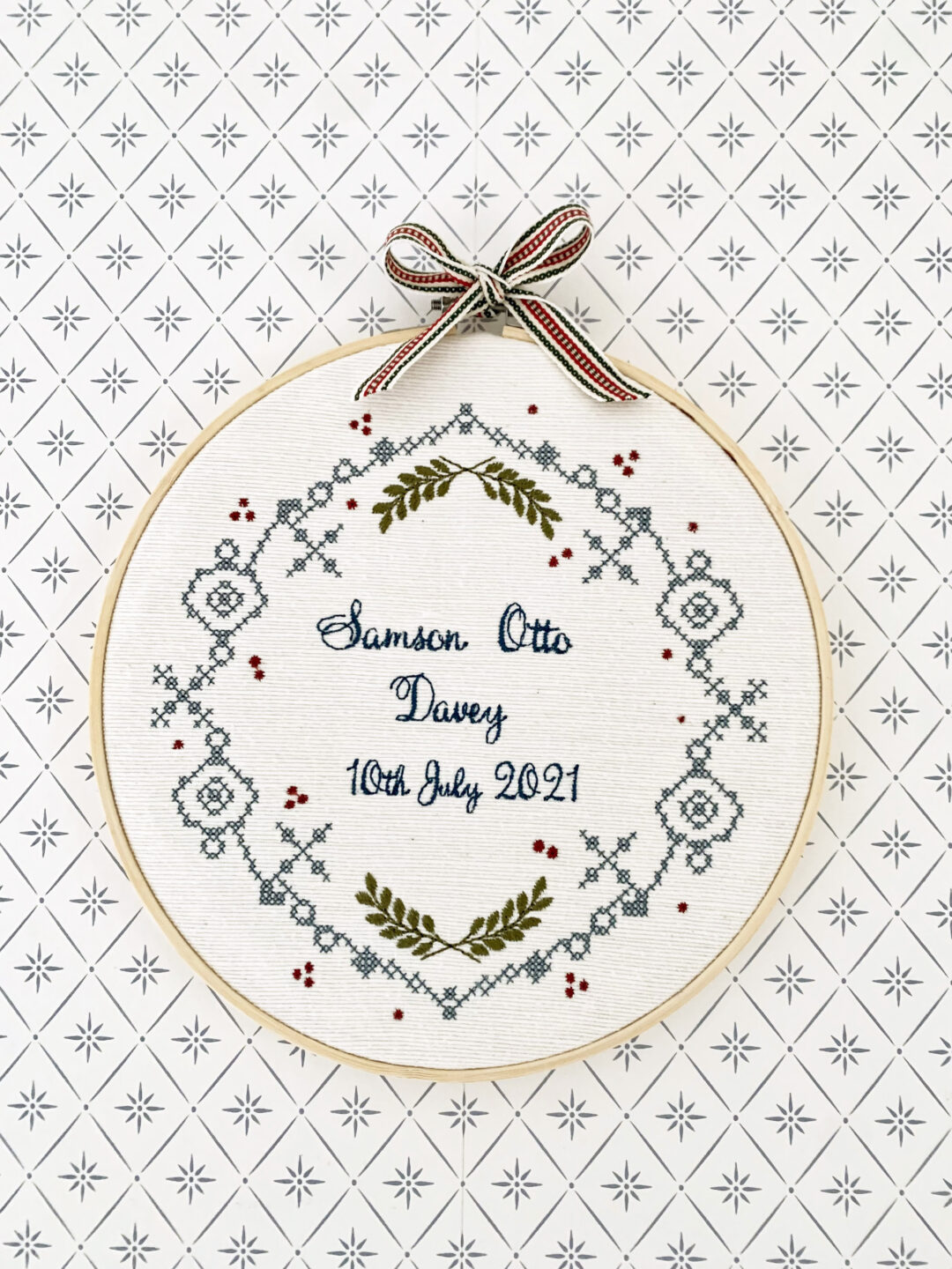Embroidered Hoop - Dots