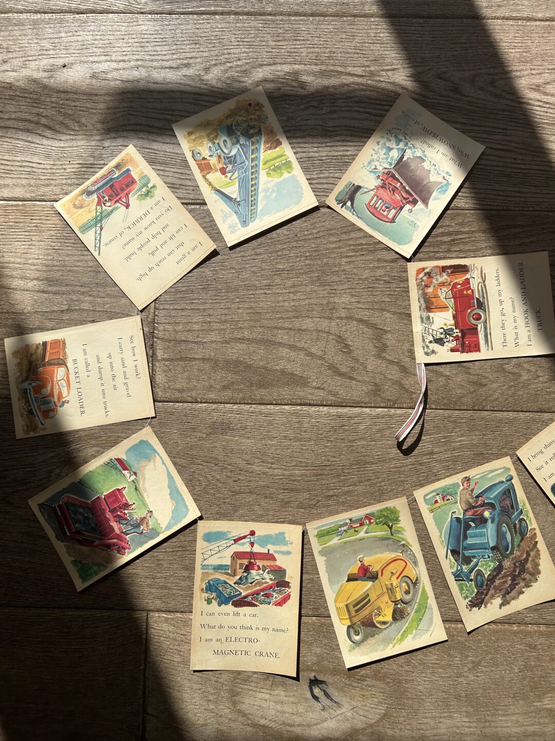 Vintage Vehicles  'Big Helpers' - Book Bunting