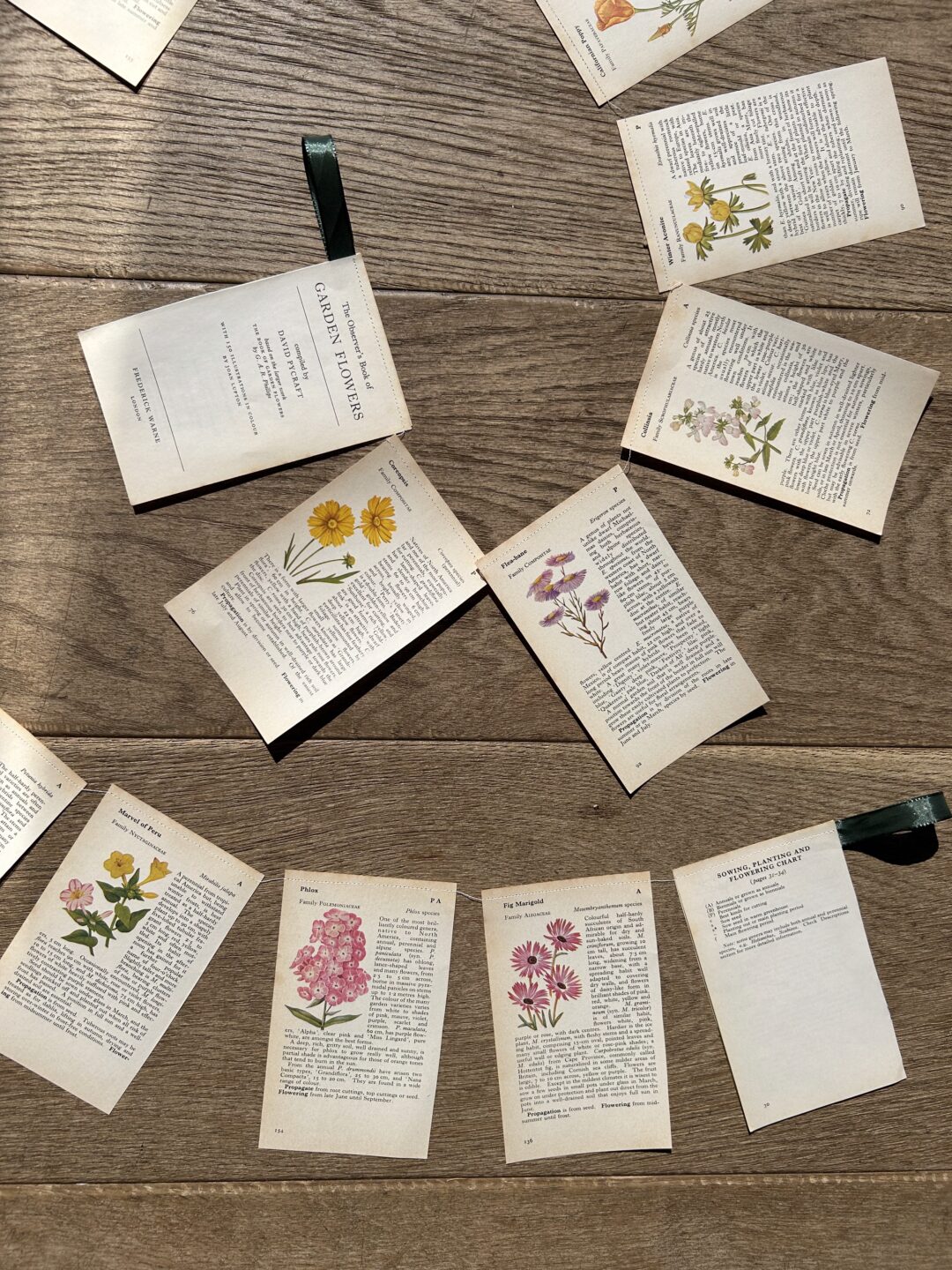 Garden Flowers - Book Bunting