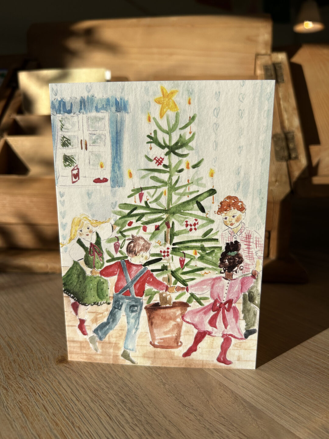 Dancing around the tree - Christmas Card