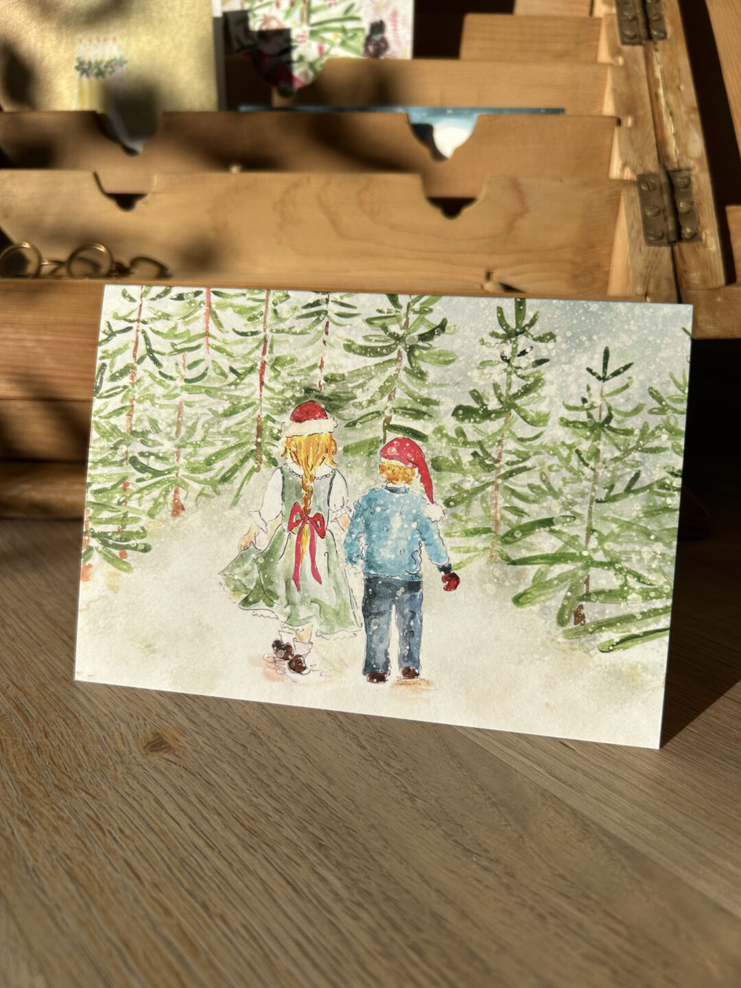 Choosing a tree - Christmas Card